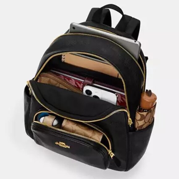 🌸 Coach Court Backpack In Signature Canvas With Floral Print - Picture 2 of 14